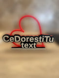 Decorațiune de birou personalizată cu inimă și text