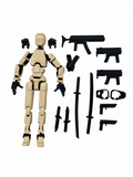 Robot articulat de jucarie Dummy R13, 16.5 cm lungime, printat 3D, Bej