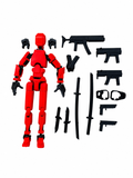 Robot articulat de jucarie Dummy R13, 16.5 cm lungime, printat 3D, Roșu