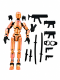 Robot articulat de jucarie Dummy R13, 16.5 cm lungime, printat 3D, Multicolor-gold-roz