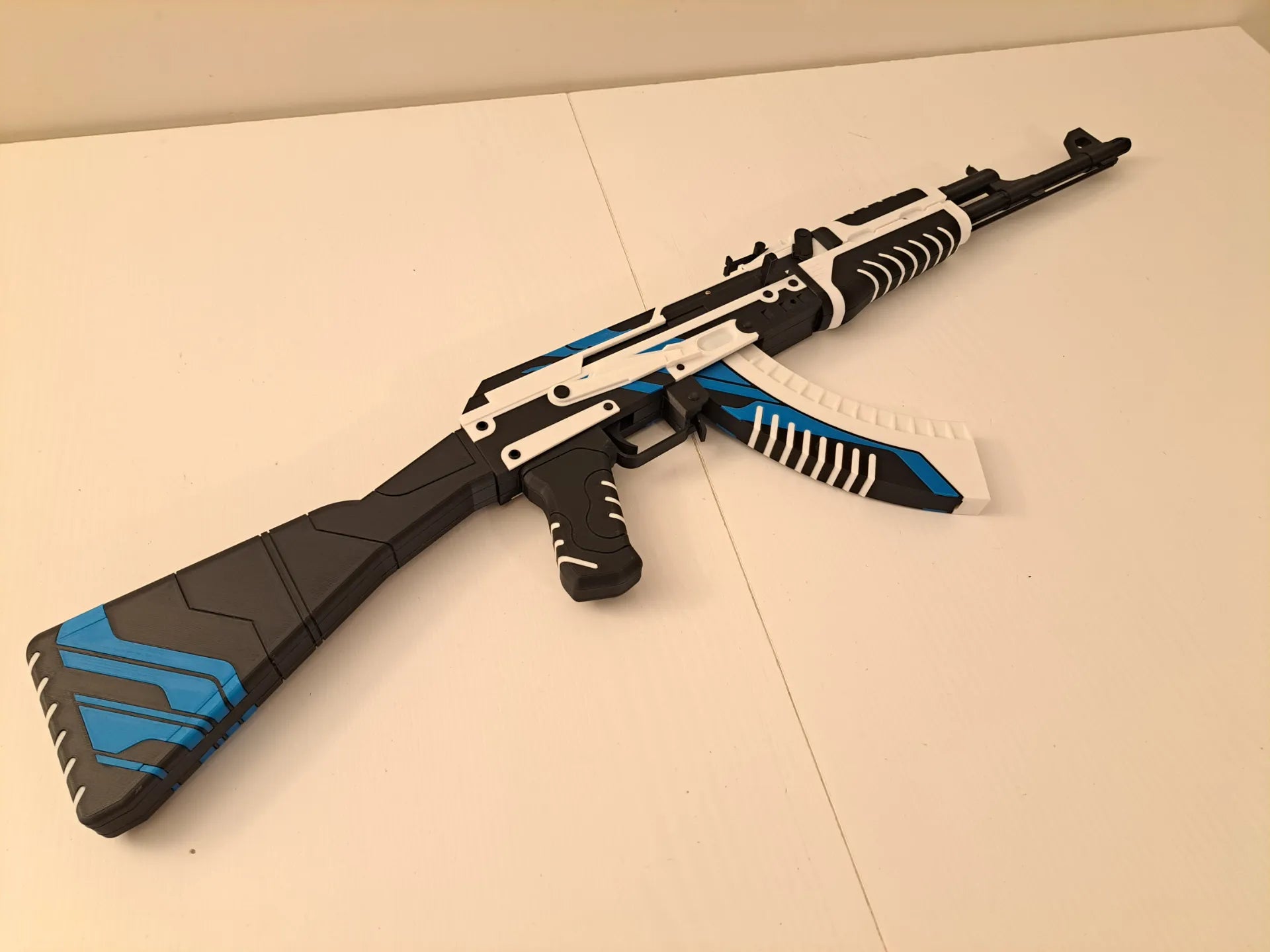 Mitraliera replica AK-47 Vulcan, 88cm, dimensiune reala, Counter Strike, CS2, mecanism impuscat cu elastice