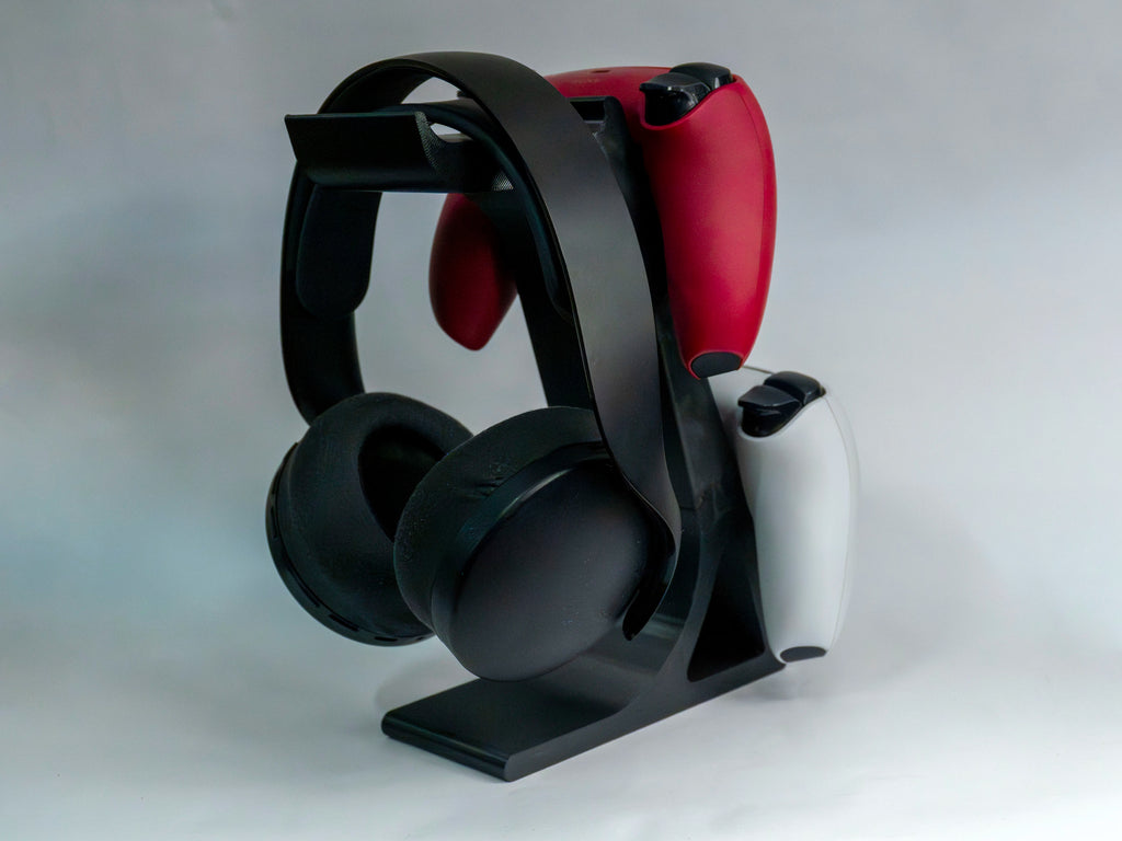 Suport pentru 2 manete si casti gaming, universal PS4 PS5 Xbox Nintendo, Plastic PLA