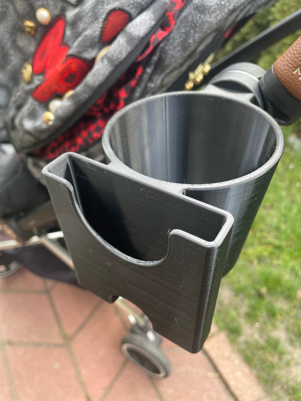 Suport Pahar și Telefon pentru Cărucior Cybex, Printat 3D din PLA, Negru, Montare Rapidă fără Unelte