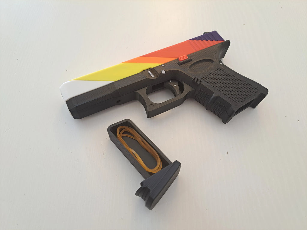 Pistol cu Elastice Silueta Spectrum, Multicolor, Plastic PLA, 20 cm