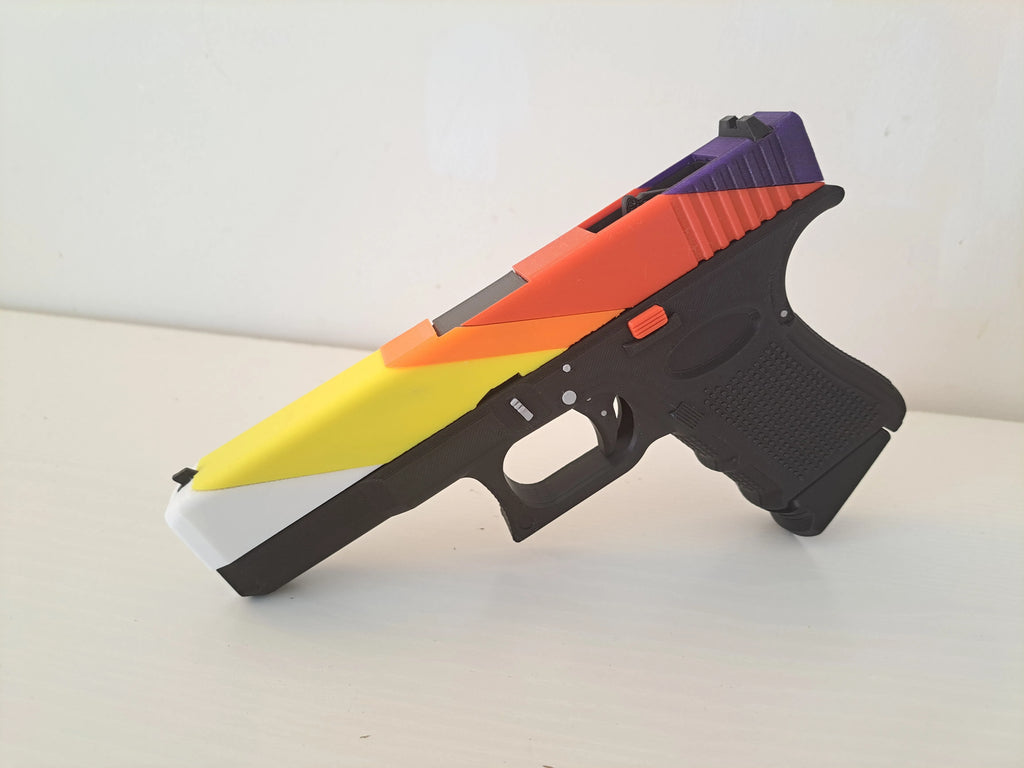 Pistol cu Elastice Silueta Spectrum, Multicolor, Plastic PLA, 20 cm