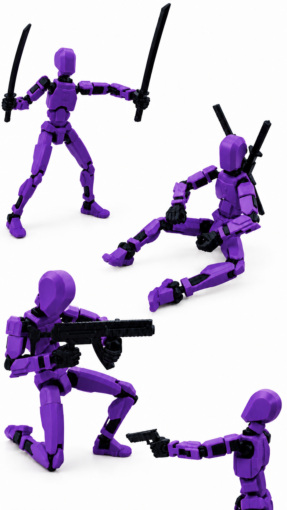 Robot articulat de jucarie Dummy R13, 16.5 cm lungime, printat 3D, Mov