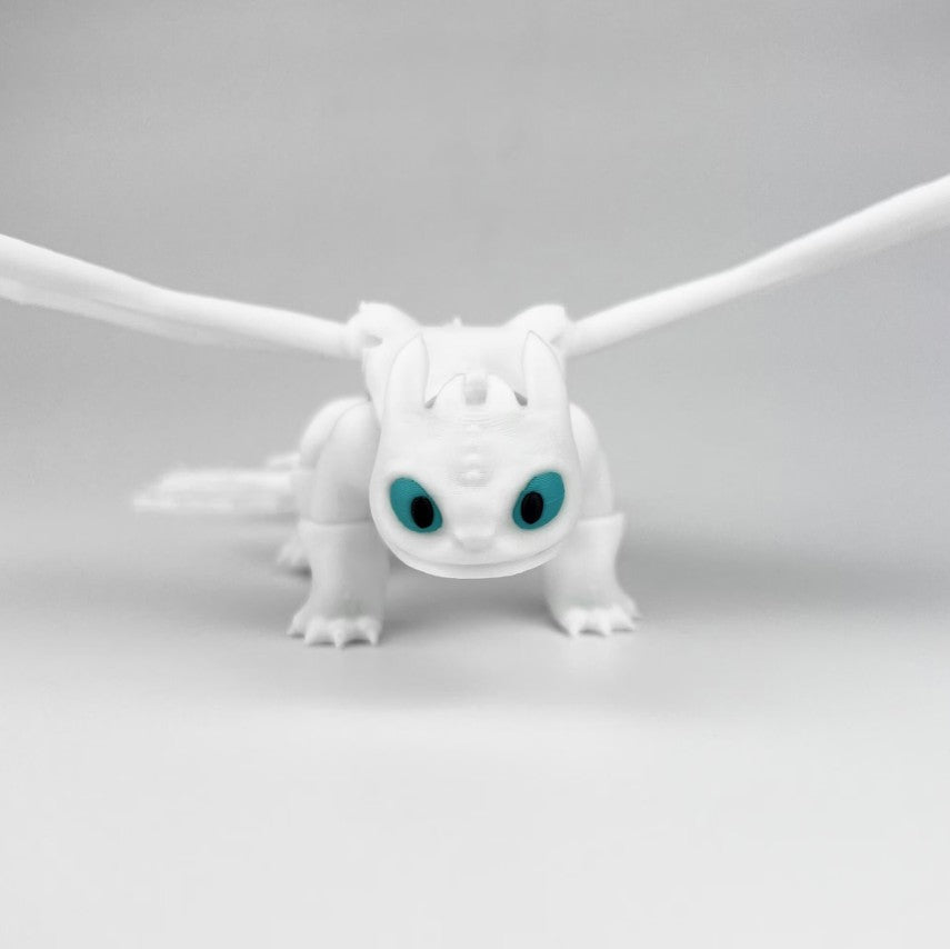 Figurina Dragon Light Fury 3D, Alb