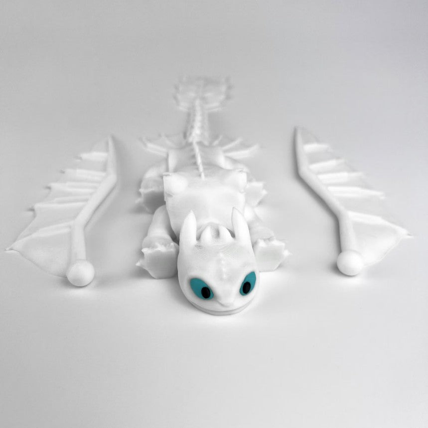 Figurina Dragon Light Fury 3D, Alb