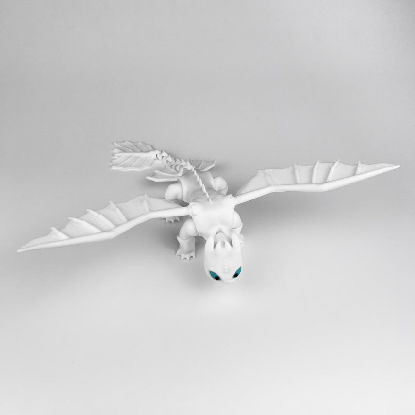 Figurina Dragon Light Fury 3D, Alb