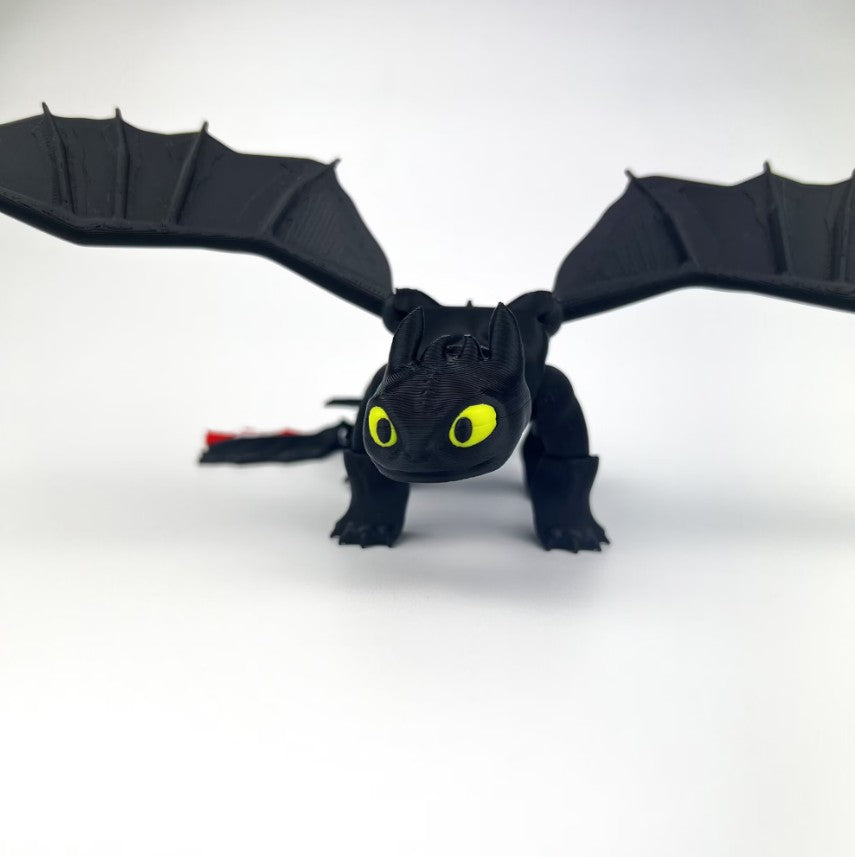Figurina Dragon Night Fury Toothless 3D, Negru