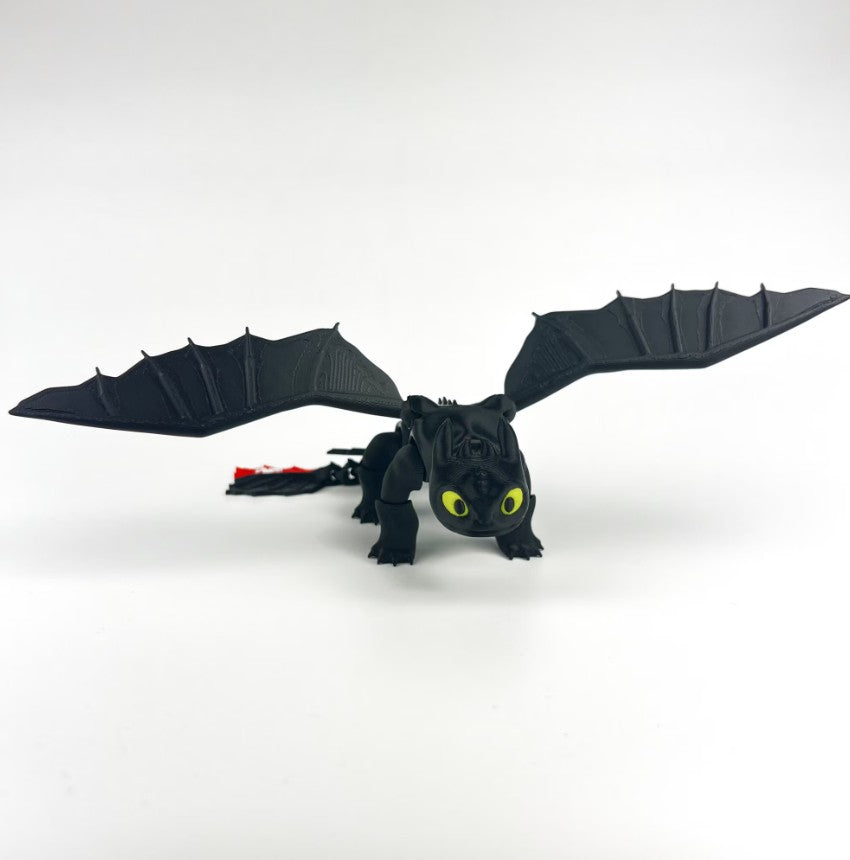 Figurina Dragon Night Fury Toothless 3D, Negru