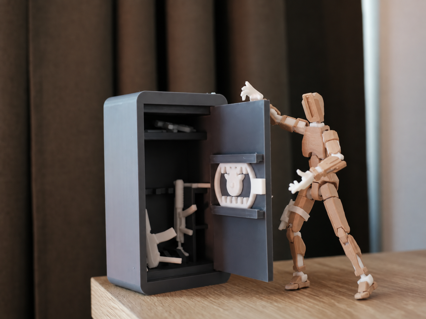 Seif pentru Arme, compatibil cu figurine Dummy 13 / R13, ușă funcțională, interior detaliat, gri