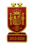 Stand decorativ Echipa Națională de Fotbal a Spaniei, 23 cm, imprimare 3D, design 3D în relief, suport de birou, roșu/galben