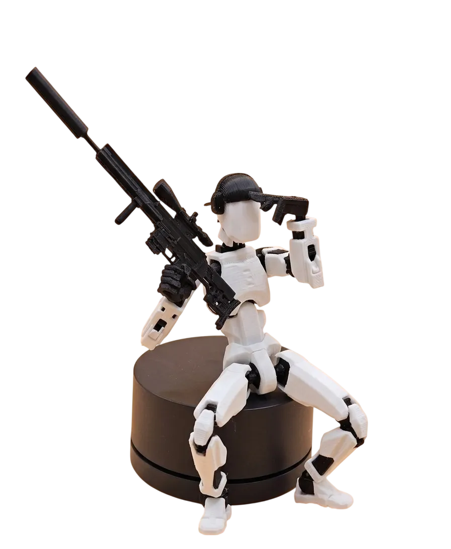Pușcă sniper cu lunetă și amortizor de zgomot, accesoriu pentru figurina Dummy T13/R13, 11cm, culoare negru