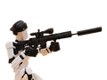 Pușcă sniper cu lunetă și amortizor de zgomot, accesoriu pentru figurina Dummy T13/R13, 11cm, culoare negru