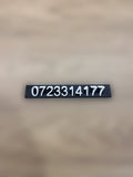 Plăcuță Auto Personalizată cu Număr de Telefon, Printată 3D, Suport Bord/Parbriz, Negru cu Cifre Albe