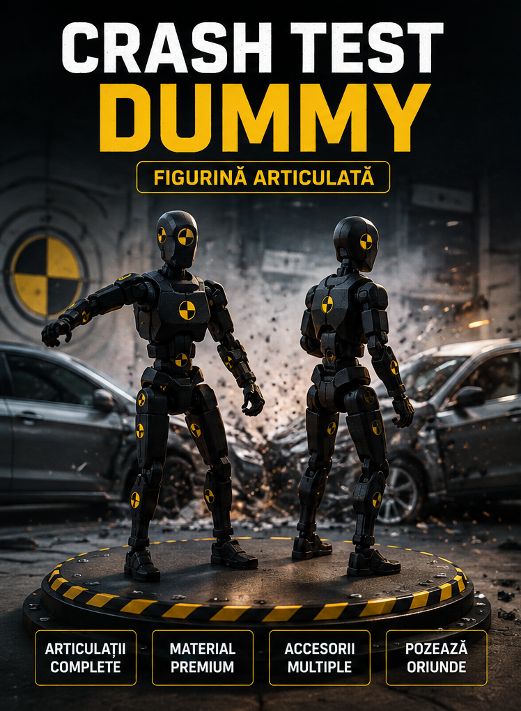 Crash Test Dummy ,Figurina Articulată cu Accesorii, Negru, Plastic