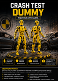 Crash Test Dummy ,Figurina Articulată cu Accesorii, Galben, Plastic